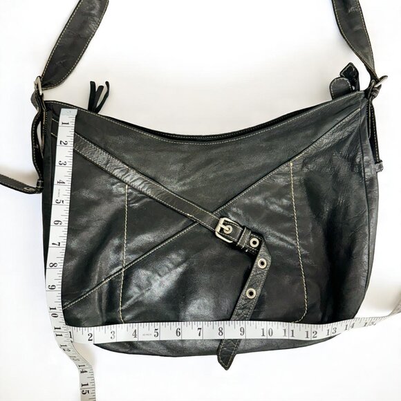 Giudit Black Italian Leather Slouch Hobo Bag – Women’s Large Shoulder Purse - Picture 11 of 14